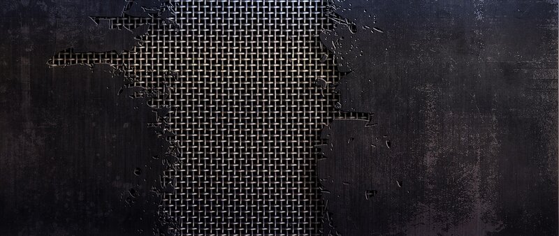 Metal Mesh on Dark Surface — Black