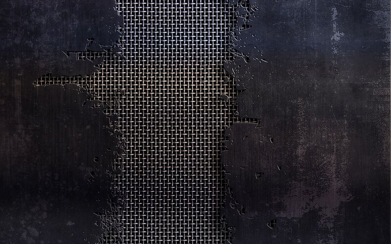Metal Mesh Through Torn Surface