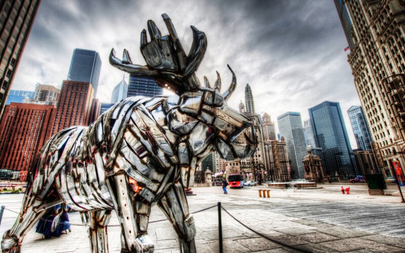Metal Moose Sculpture