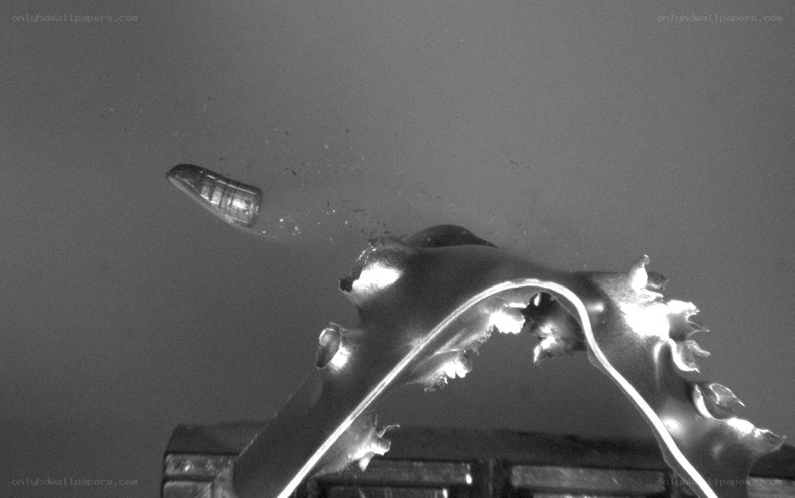 Metal object shattering on impact