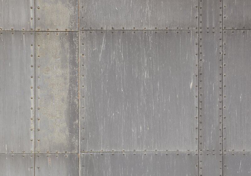 metal panel with rivets