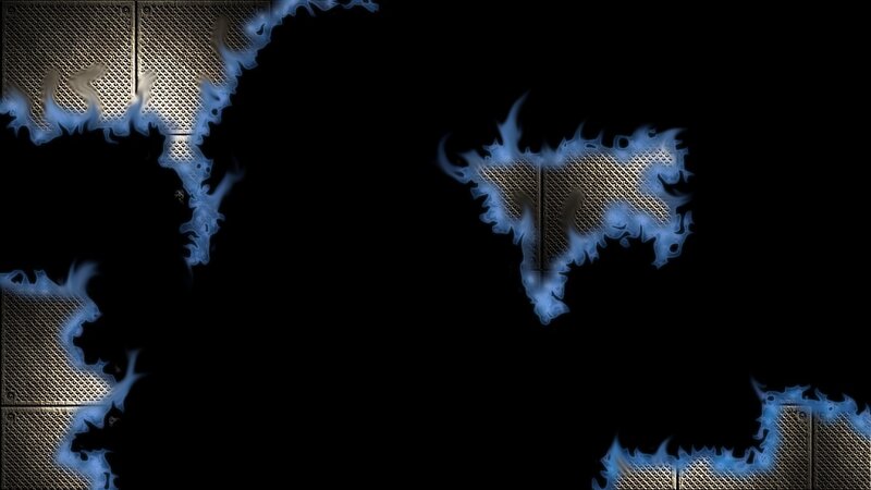 Metal Panels with Blue Flames