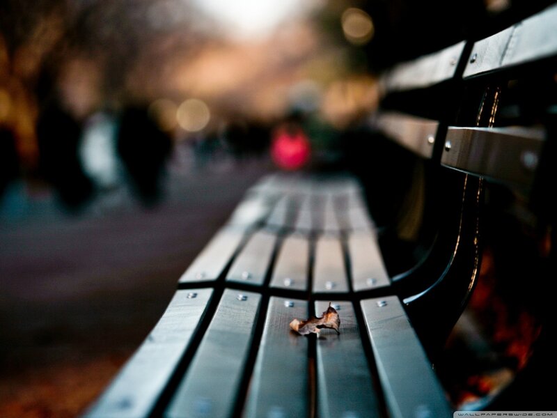 Metal Park Bench — Gray