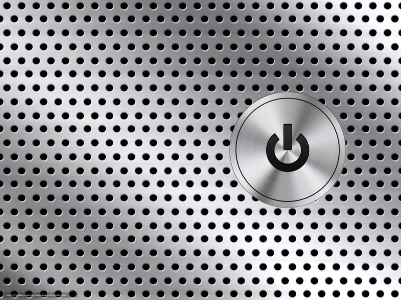 metal perforated surface with power button