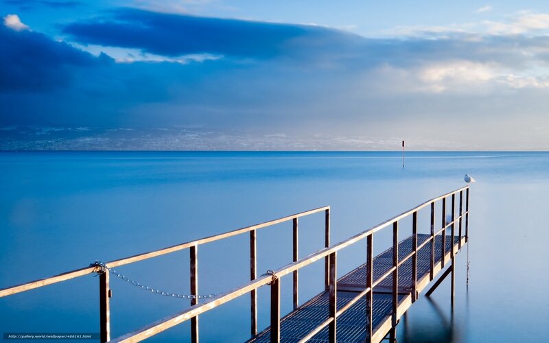 Metal Pier on Calm Water
