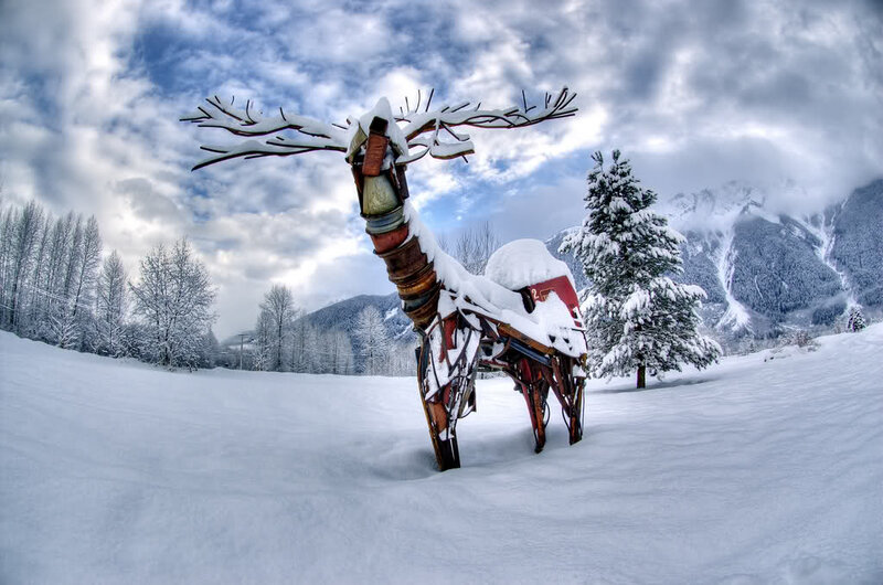 Metal Reindeer Sculpture
