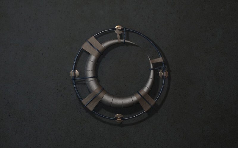 metal ring with horn