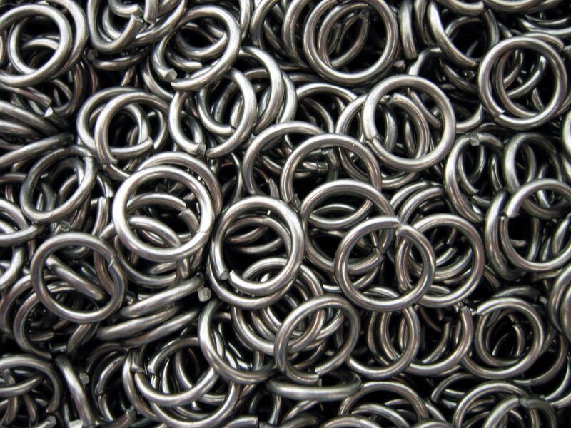 metal rings in a pile