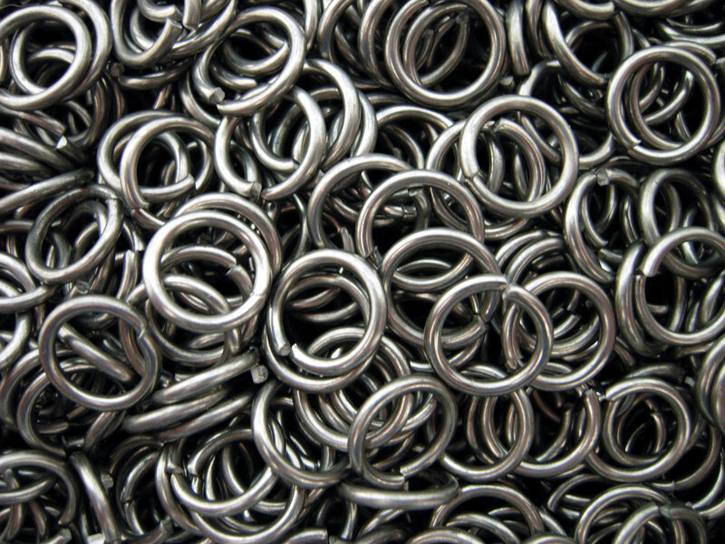 metal rings in a pile