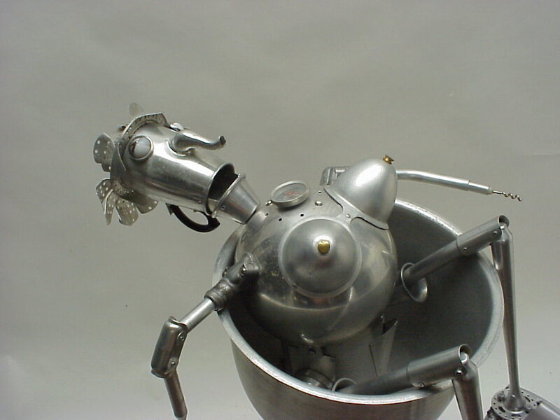 metal robot sculpture