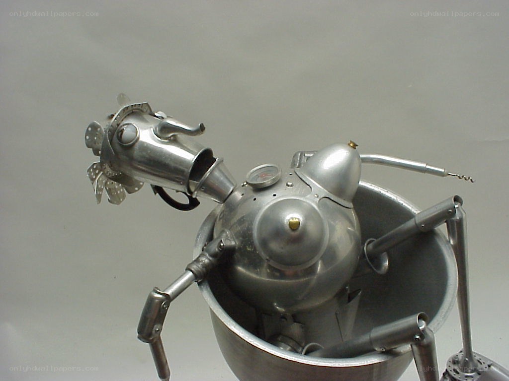 metal robot sculpture