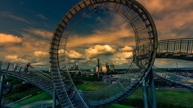 Metal Roller Coaster Loop