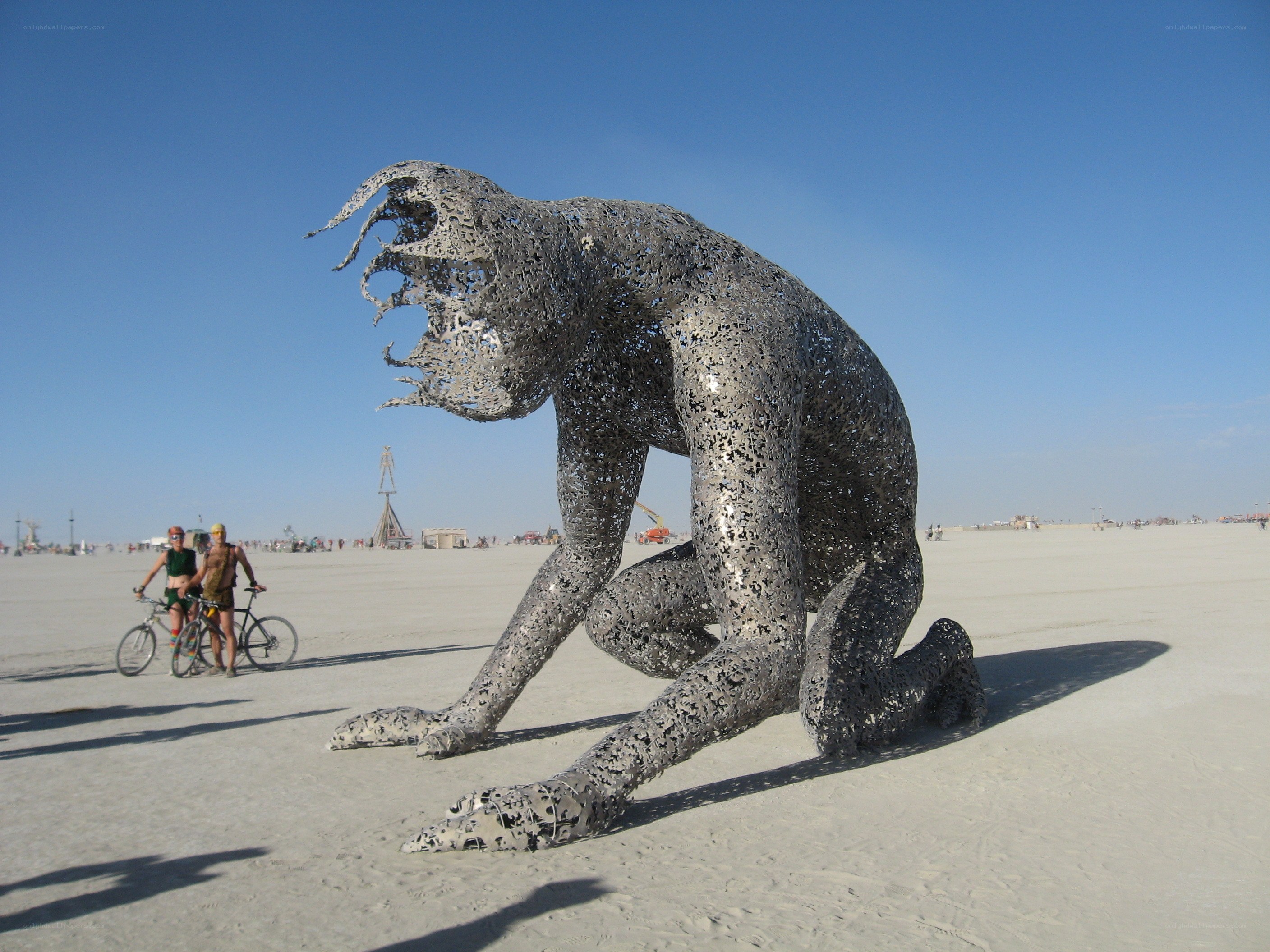 Metal sculpture at Burning Man