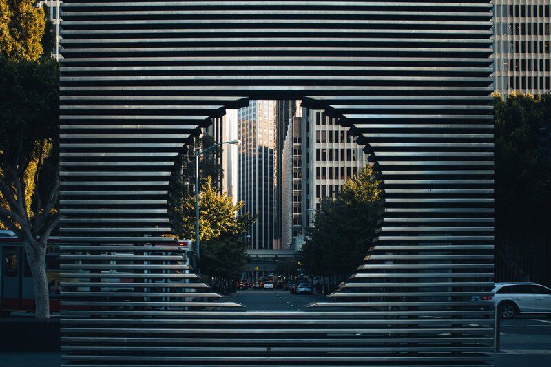 Metal Sculpture Framing City