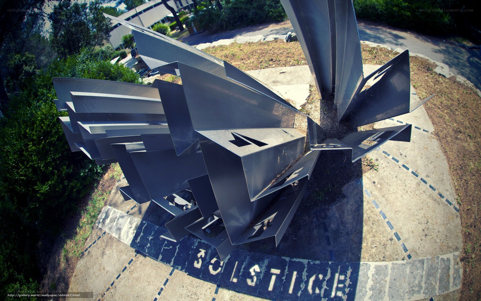 Metal sculpture in park