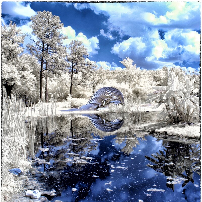 Metal Sculpture in Pond
