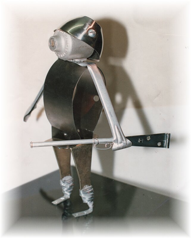 Metal sculpture of a figure