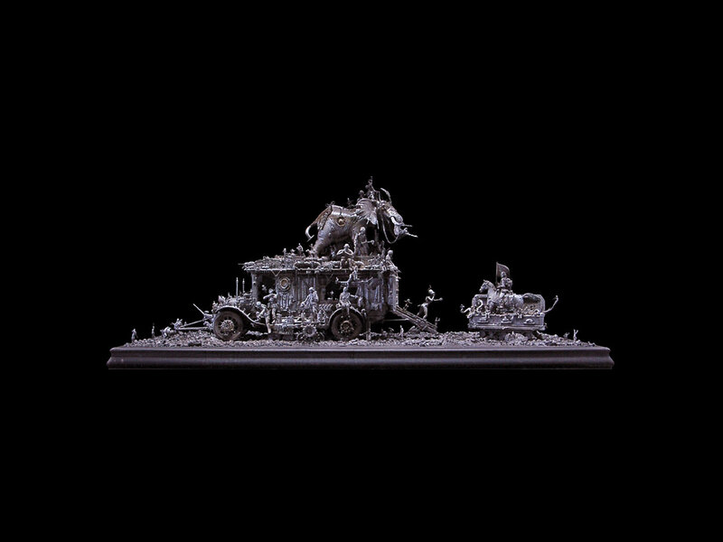 Metal sculpture of a parade
