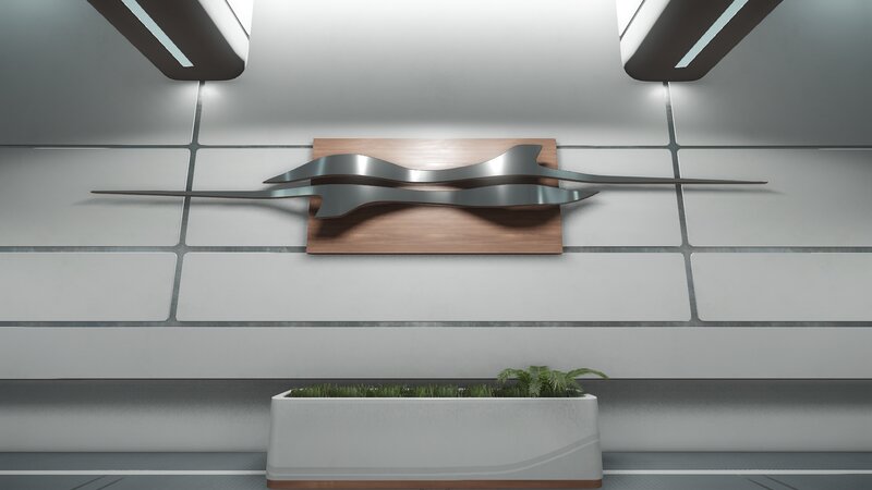 Metal Sculpture on Wall