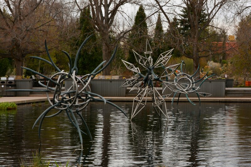 Metal Sculptures in Pond