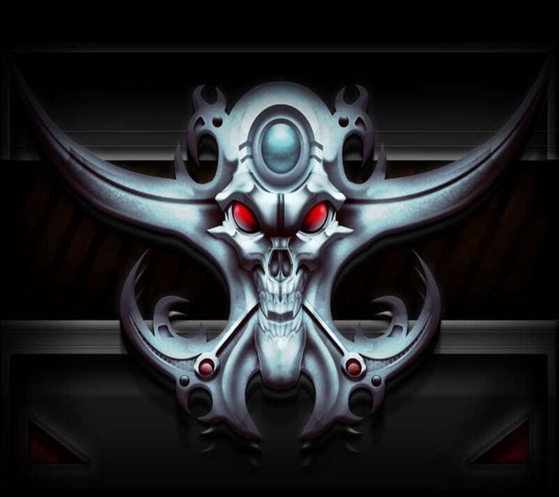 Metal Skull Emblem — Silver, Dark