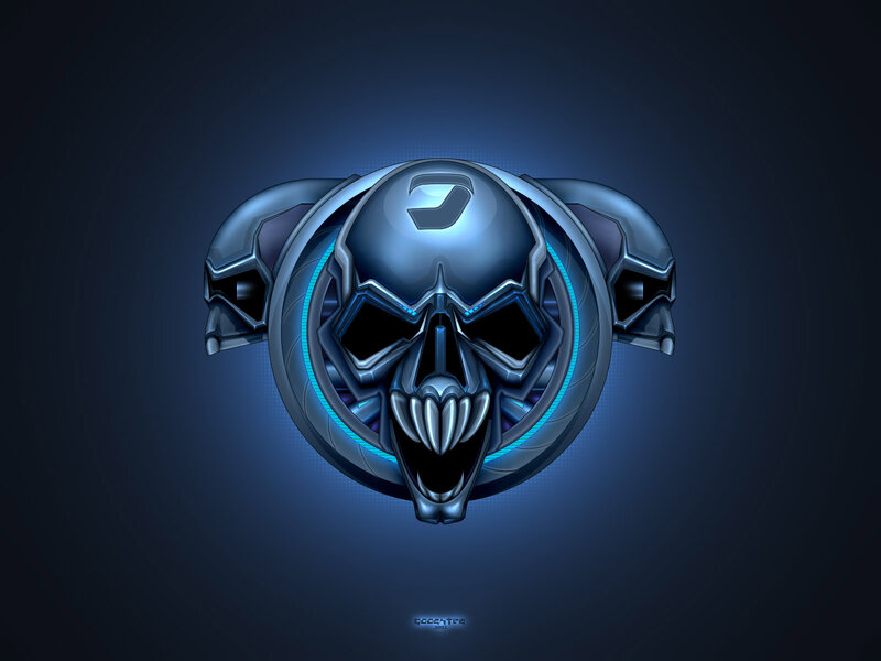 Metal Skull Logo — Blue