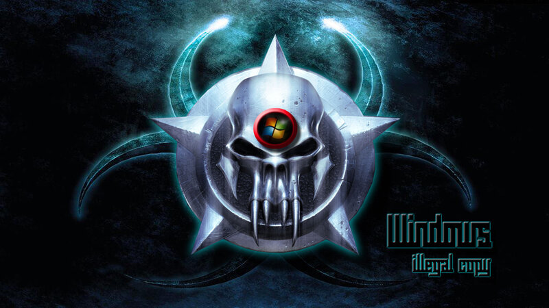 Metal Skull with Windows Logo