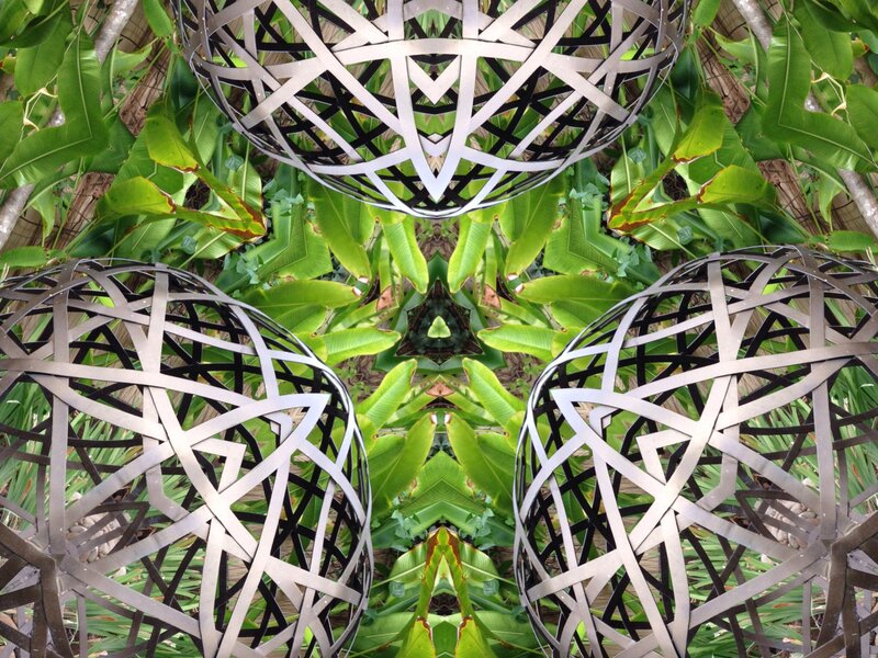 Metal Spheres in Foliage