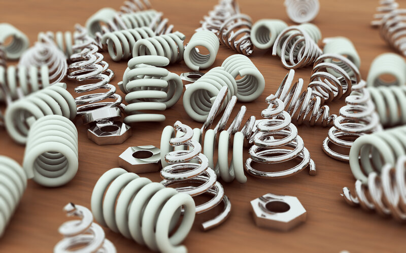Metal Springs and Nuts