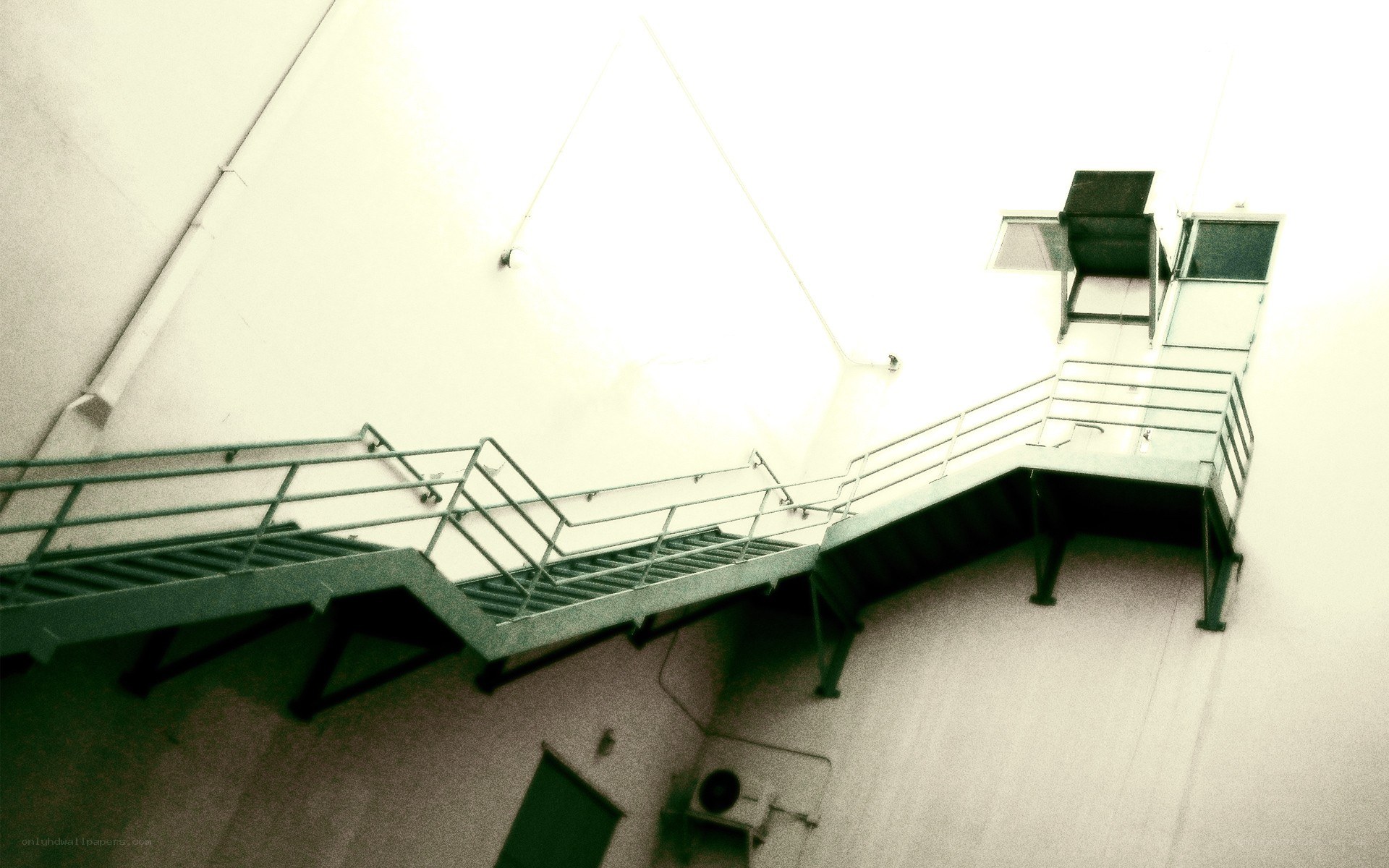 metal staircase in a prison