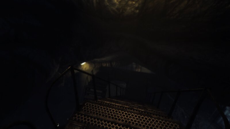 Metal Staircase in Cave