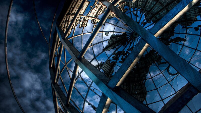 Metal structure against blue sky