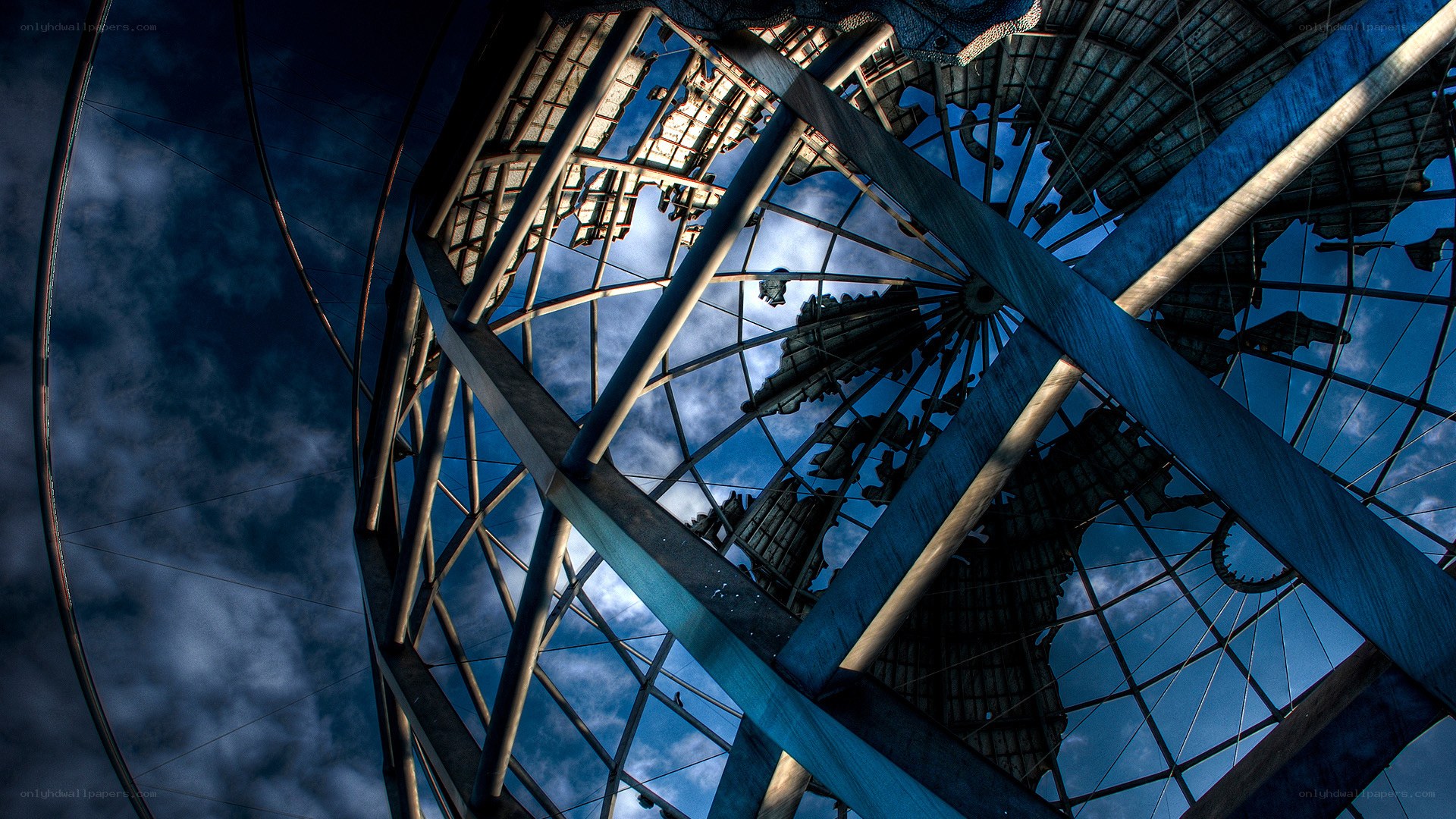 Metal structure against blue sky