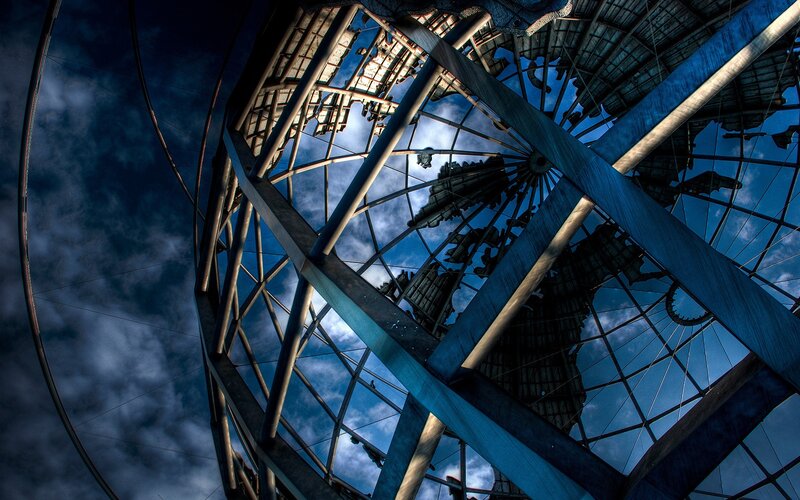 Metal Structure Against Sky — Blue