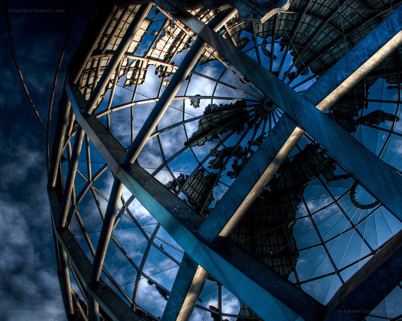 Metal structure against sky