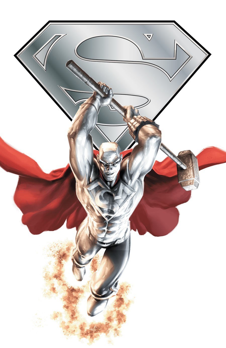 Metal Superman with hammer