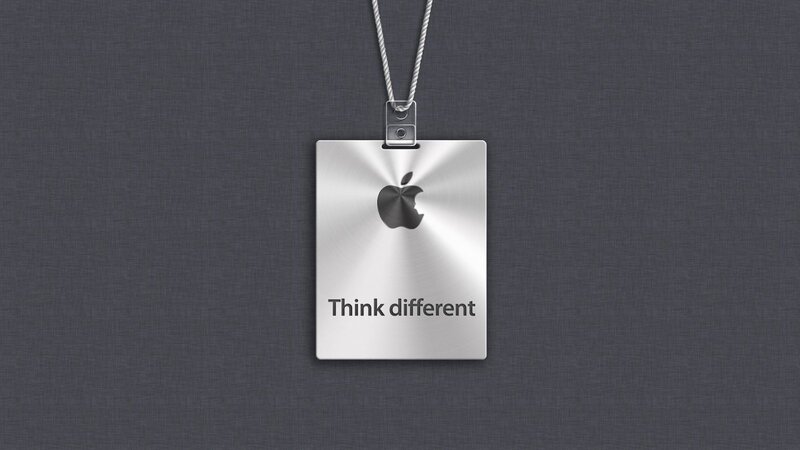 Metal Tag with Apple Logo