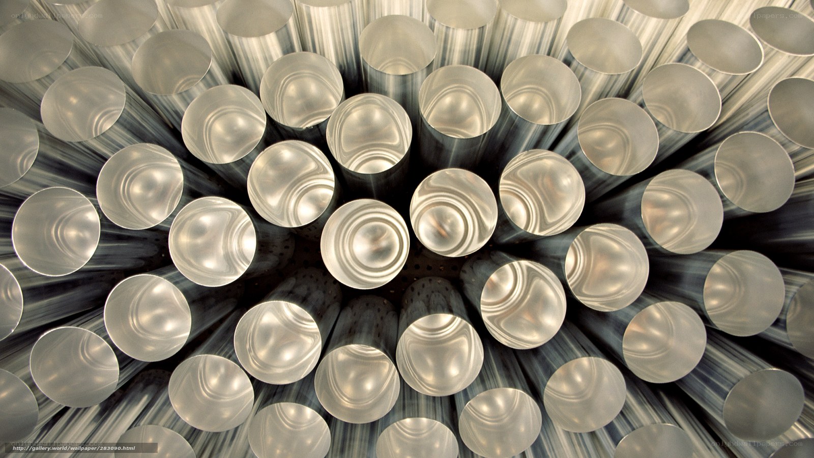 Metal tubes from above