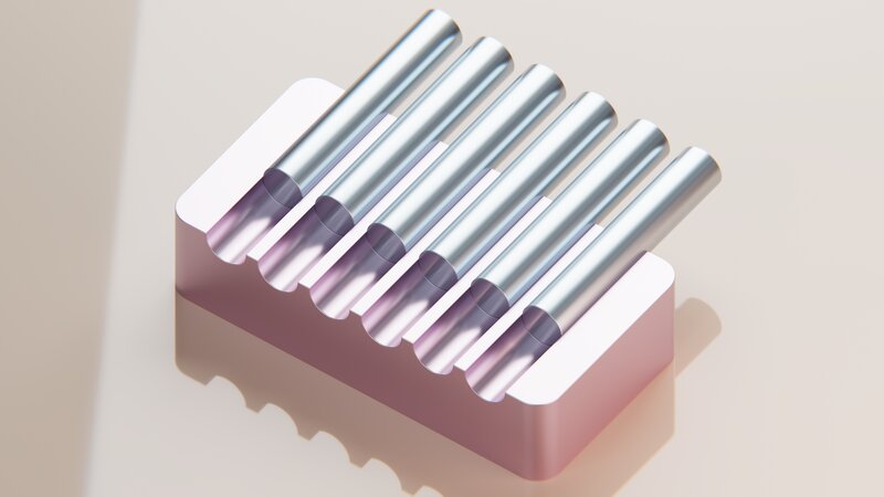 Metal Tubes in Holder