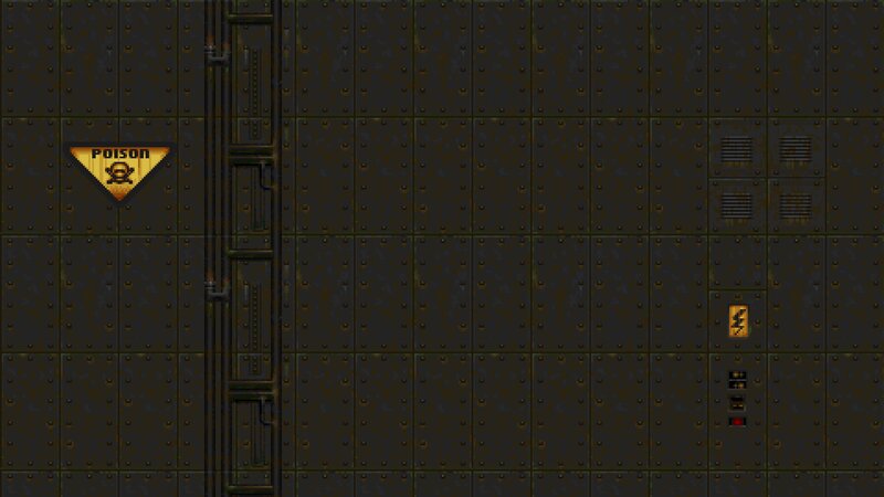 Metal Wall with Warning Signs