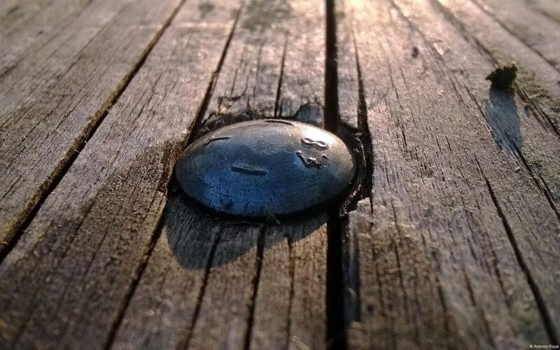 Metal Washer on Wood