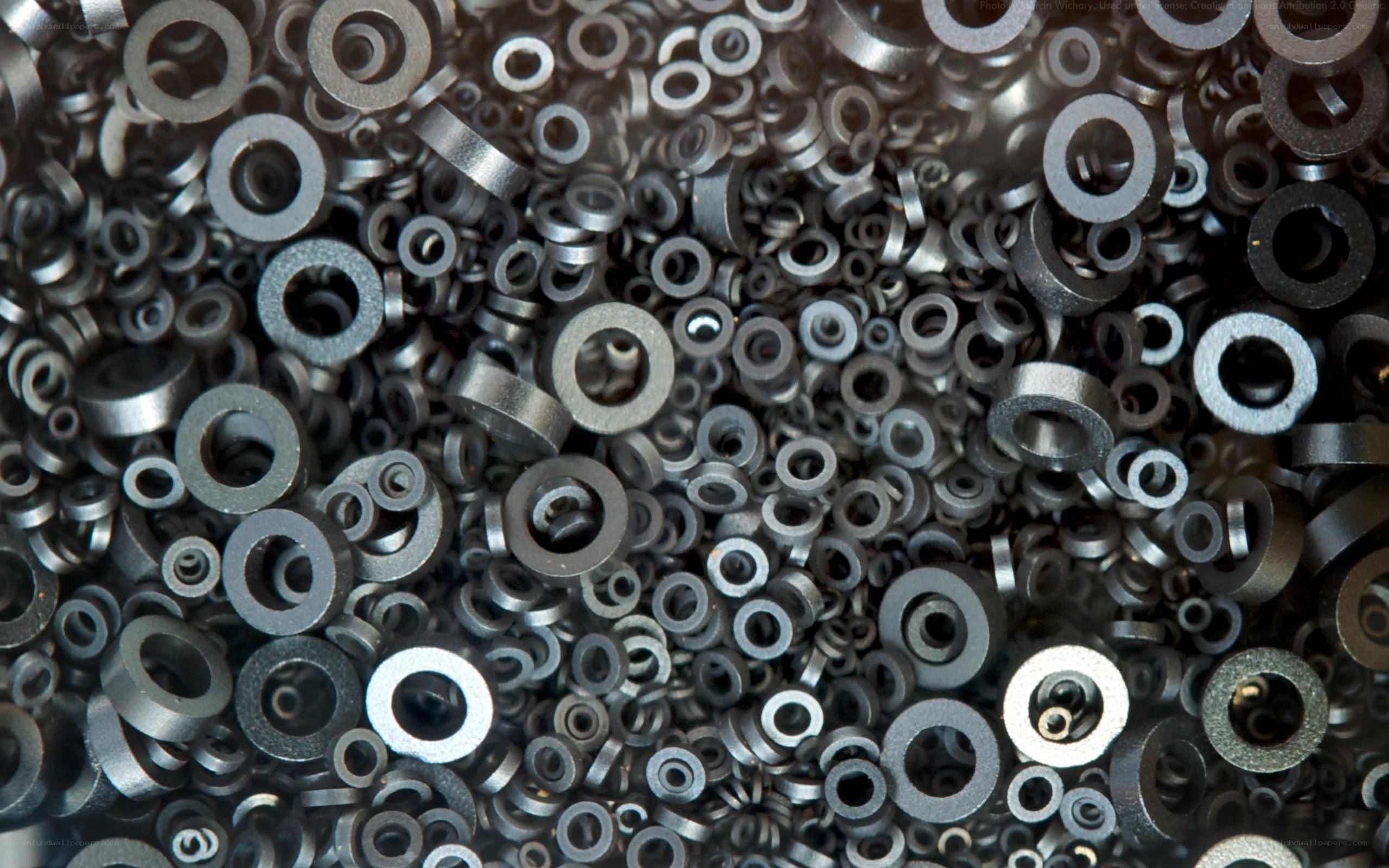 metal washers in a pile