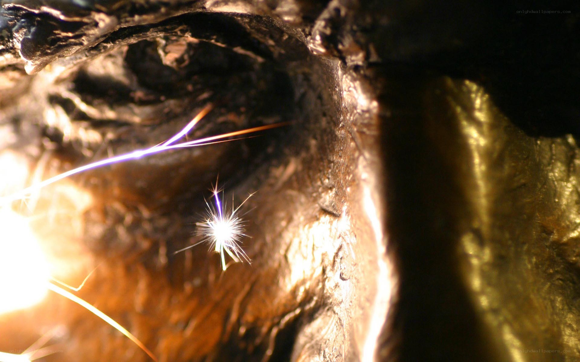 Metal welding sparks