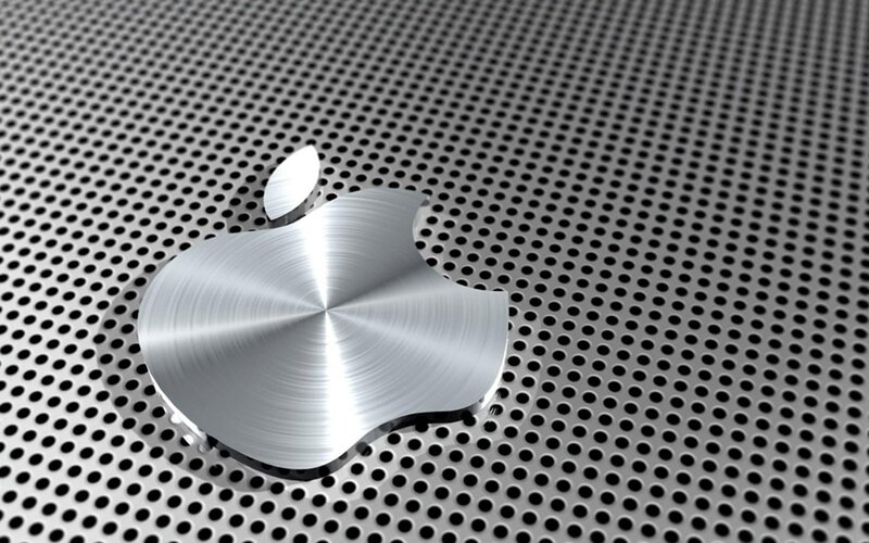 Metallic Apple Logo — Silver