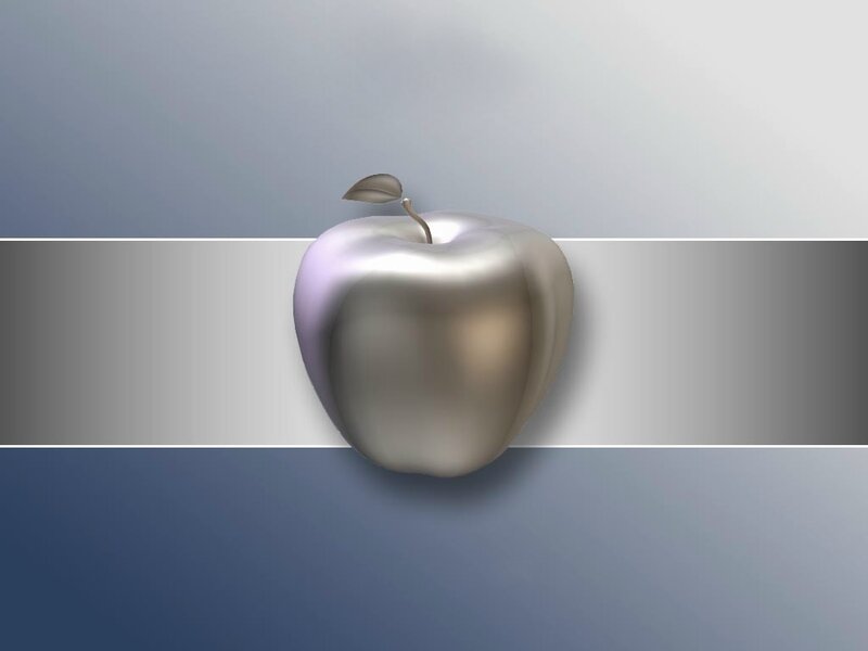 metallic apple on gradient background