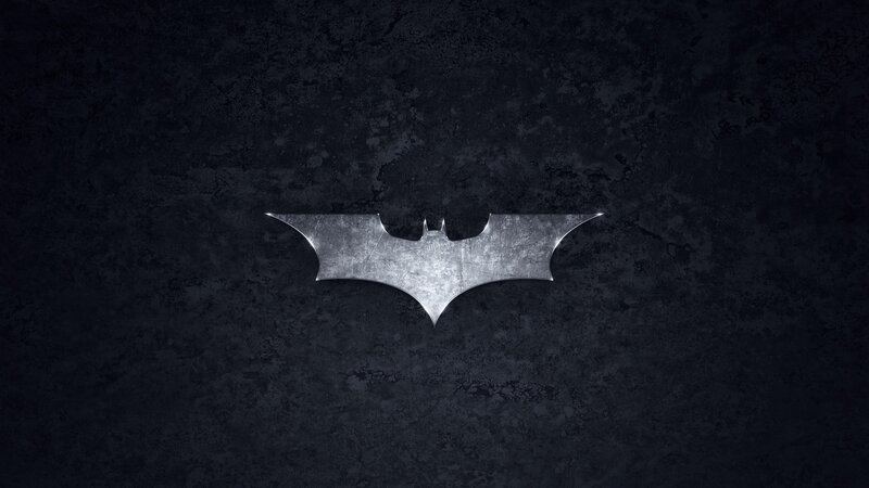 Metallic Bat Symbol — Black, Dramatic, Digital Art, Bat Symbol, Dark Background, Gray