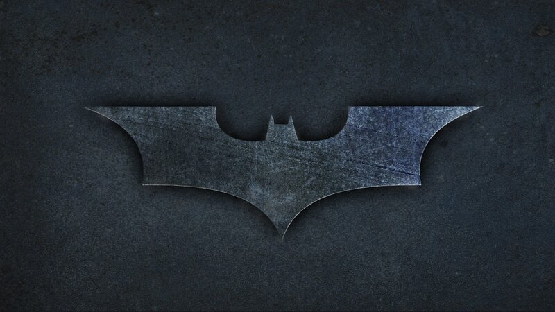 Metallic Bat Symbol — Black, Dramatic, Digital Art, Bat Symbol, Dark Background