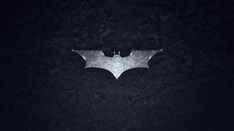 Metallic Bat Symbol — Black, Dramatic, Digital Art
