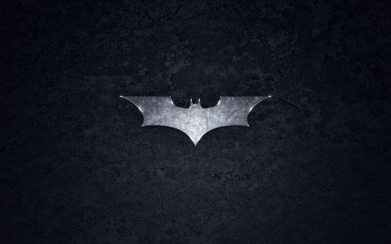 Metallic Bat Symbol — Black, Dramatic
