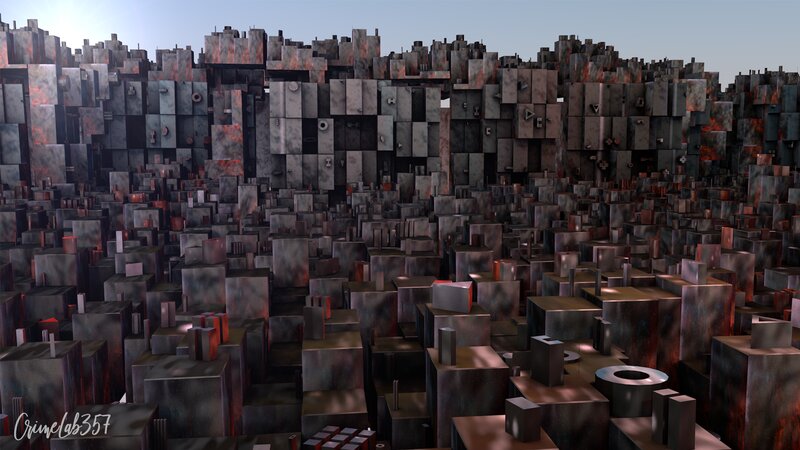 Metallic Block Cityscape